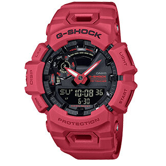 Reloj G-SHOCK GBA-900RD rojo con conectividad Bluetooth y diseño deportivo resistente