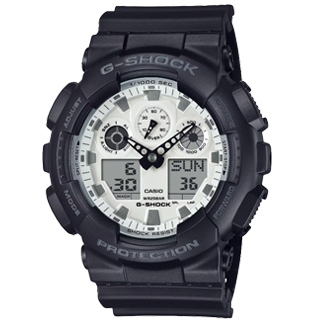 casio-gshock-ga-100wd-1 Reloj Casio G-Shock GA-100WD-1 con diseño resistente en acero inoxidable y pantalla analógica-digital