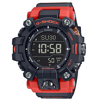 Reloj original Casio G-SHOCK GW-9500-1A4 en negro y naranja, ideal para aventura y outdoor, disponible en Perú.