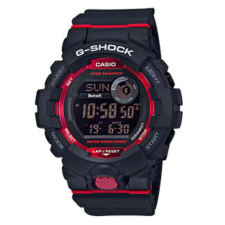 Reloj Casio G-Shock GBD-800-1 negro con diseño deportivo, correa de resina y pantalla digital con conectividad Bluetooth.