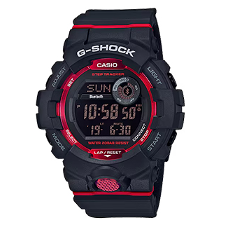 GBD-800-1 Reloj Casio G-Shock GBD-800-1 negro con diseño deportivo, correa de resina y pantalla digital con conectividad Bluetooth.