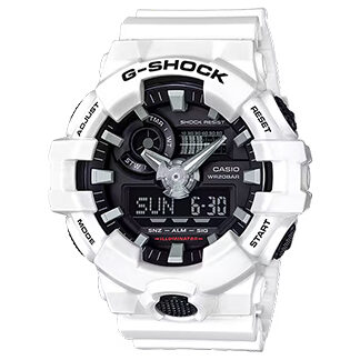 Reloj Casio G-Shock GA-700-7 original color blanco con diseño deportivo